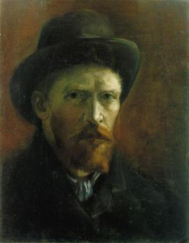 文森特 威廉 梵高 戴深色帽子的自畫像
